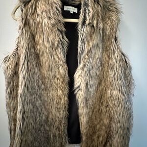 Faux Fur Vest in Brown by Grace & Lace
